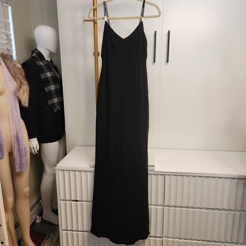 XS Black Spaghetti Strap Maxi Lauren Ralph Lauren Dress, Black Tie Dress, Size 2